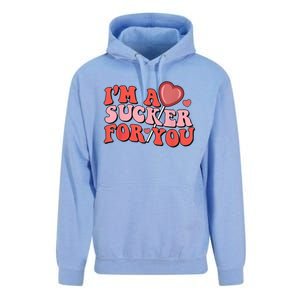 Groovy Retro IM A Sucker For You Happy ValentineS Couple Unisex Surf Hoodie