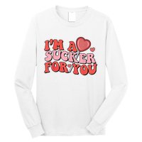 Groovy Retro IM A Sucker For You Happy ValentineS Couple Long Sleeve Shirt