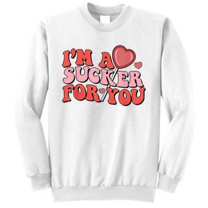 Groovy Retro IM A Sucker For You Happy ValentineS Couple Sweatshirt