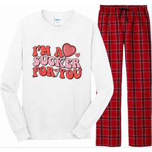 Groovy Retro IM A Sucker For You Happy ValentineS Couple Long Sleeve Pajama Set