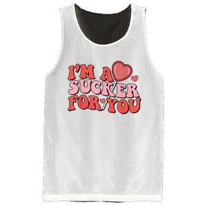 Groovy Retro IM A Sucker For You Happy ValentineS Couple Mesh Reversible Basketball Jersey Tank