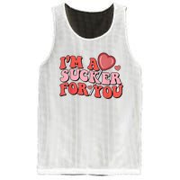 Groovy Retro IM A Sucker For You Happy ValentineS Couple Mesh Reversible Basketball Jersey Tank