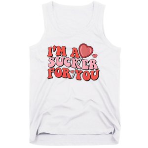 Groovy Retro IM A Sucker For You Happy ValentineS Couple Tank Top