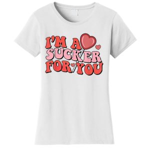 Groovy Retro IM A Sucker For You Happy ValentineS Couple Women's T-Shirt