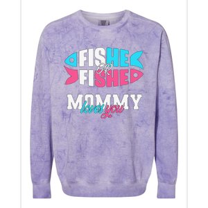 Gender Reveal Ideas Fishe Or Fishe Mommy Loves You Fishing Colorblast Crewneck Sweatshirt