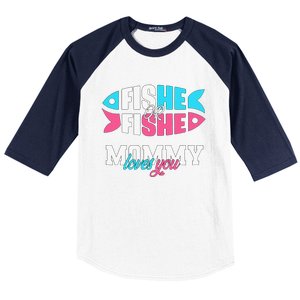 Gender Reveal Ideas Fishe Or Fishe Mommy Loves You Fishing Baseball Sleeve Shirt