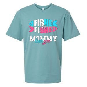 Gender Reveal Ideas Fishe Or Fishe Mommy Loves You Fishing Sueded Cloud Jersey T-Shirt