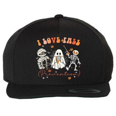 Groovy Retro I Love Fall Prevention Fall Physical Therapy Wool Snapback Cap