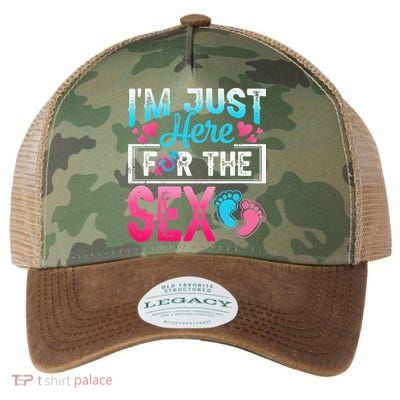 Gender Reveal I'm Just Here For The Sex Funny Legacy Tie Dye Trucker Hat