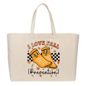 Groovy Retro I Love Fall Prevention Fall Physical Therapy Cotton Canvas Jumbo Tote