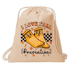 Groovy Retro I Love Fall Prevention Fall Physical Therapy Drawstring Bag