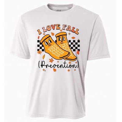 Groovy Retro I Love Fall Prevention Fall Physical Therapy Cooling Performance Crew T-Shirt