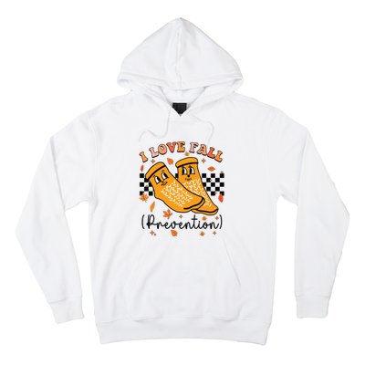 Groovy Retro I Love Fall Prevention Fall Physical Therapy Hoodie