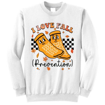 Groovy Retro I Love Fall Prevention Fall Physical Therapy Sweatshirt