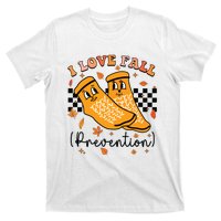 Groovy Retro I Love Fall Prevention Fall Physical Therapy T-Shirt