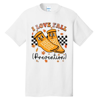 Groovy Retro I Love Fall Prevention Fall Physical Therapy Tall T-Shirt