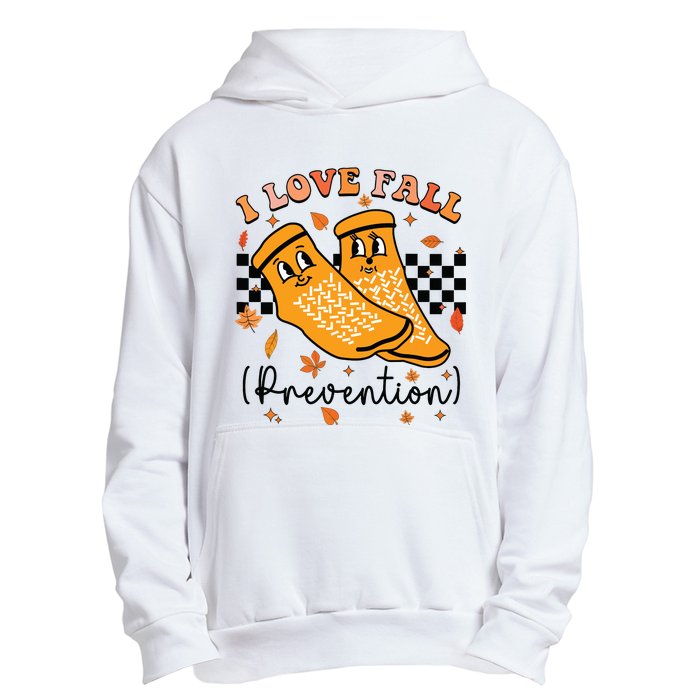 Groovy Retro I Love Fall Prevention Fall Physical Therapy Urban Pullover Hoodie