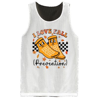 Groovy Retro I Love Fall Prevention Fall Physical Therapy Mesh Reversible Basketball Jersey Tank