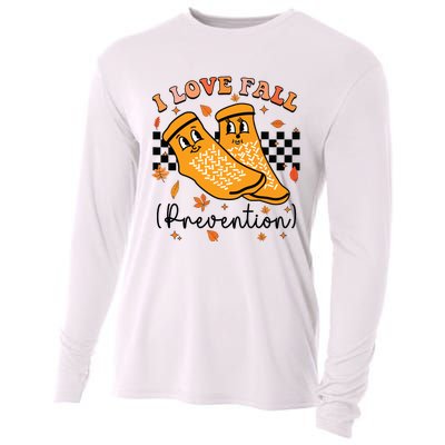 Groovy Retro I Love Fall Prevention Fall Physical Therapy Cooling Performance Long Sleeve Crew