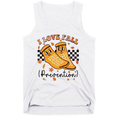 Groovy Retro I Love Fall Prevention Fall Physical Therapy Tank Top