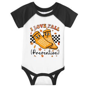 Groovy Retro I Love Fall Prevention Fall Physical Therapy Infant Baby Jersey Bodysuit