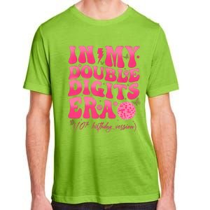 Groovy Retro In My Double Digits Era 10th Birthday Girl Adult ChromaSoft Performance T-Shirt