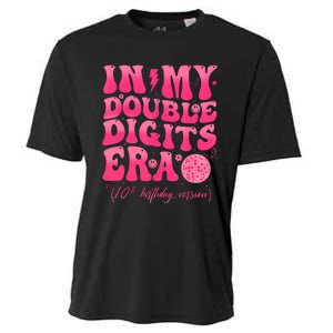 Groovy Retro In My Double Digits Era 10th Birthday Girl Cooling Performance Crew T-Shirt