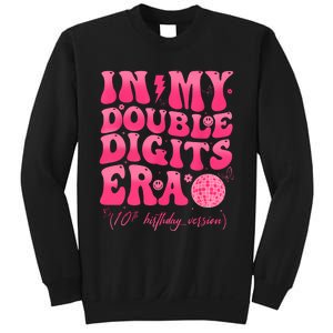 Groovy Retro In My Double Digits Era 10th Birthday Girl Sweatshirt