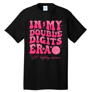 Groovy Retro In My Double Digits Era 10th Birthday Girl Tall T-Shirt