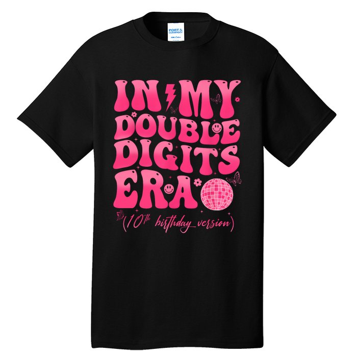 Groovy Retro In My Double Digits Era 10th Birthday Girl Tall T-Shirt