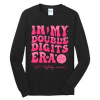 Groovy Retro In My Double Digits Era 10th Birthday Girl Tall Long Sleeve T-Shirt