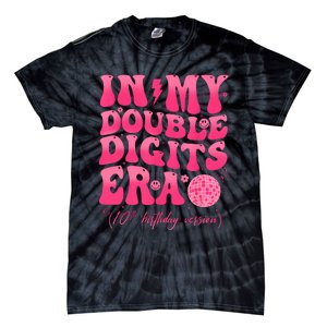 Groovy Retro In My Double Digits Era 10th Birthday Girl Tie-Dye T-Shirt