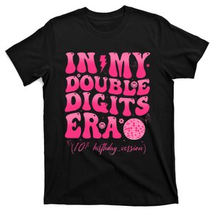 Groovy Retro In My Double Digits Era 10th Birthday T-Shirt