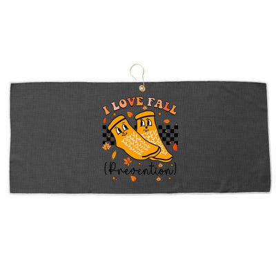 Groovy Retro I Love Fall Prevention Fall Physical Therapy Large Microfiber Waffle Golf Towel