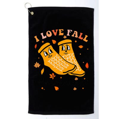 Groovy Retro I Love Fall Prevention Fall Physical Therapy Platinum Collection Golf Towel