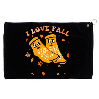 Groovy Retro I Love Fall Prevention Fall Physical Therapy Grommeted Golf Towel