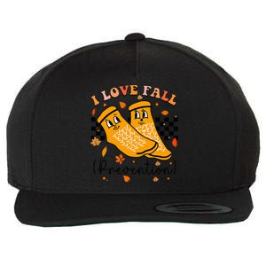 Groovy Retro I Love Fall Prevention Fall Physical Therapy Wool Snapback Cap