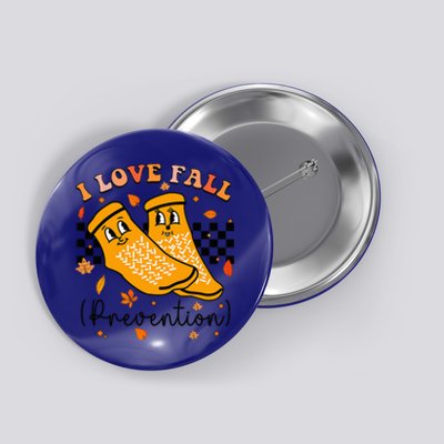 Groovy Retro I Love Fall Prevention Fall Physical Therapy Button