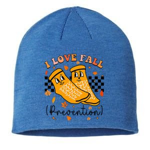 Groovy Retro I Love Fall Prevention Fall Physical Therapy Sustainable Beanie