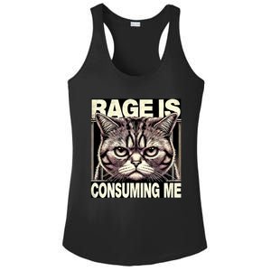 Graphic Rage Is Consuming Me Funny Cat Meme Ladies PosiCharge Competitor Racerback Tank