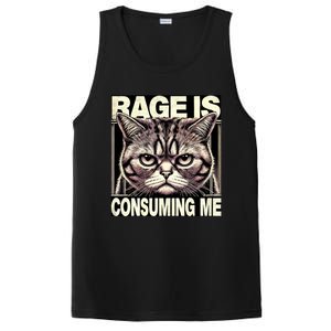 Graphic Rage Is Consuming Me Funny Cat Meme PosiCharge Competitor Tank