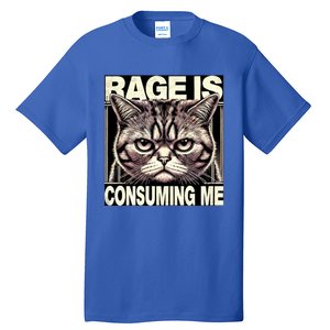 Graphic Rage Is Consuming Me Funny Cat Meme Tall T-Shirt