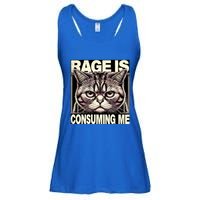 Graphic Rage Is Consuming Me Funny Cat Meme Ladies Essential Flowy Tank