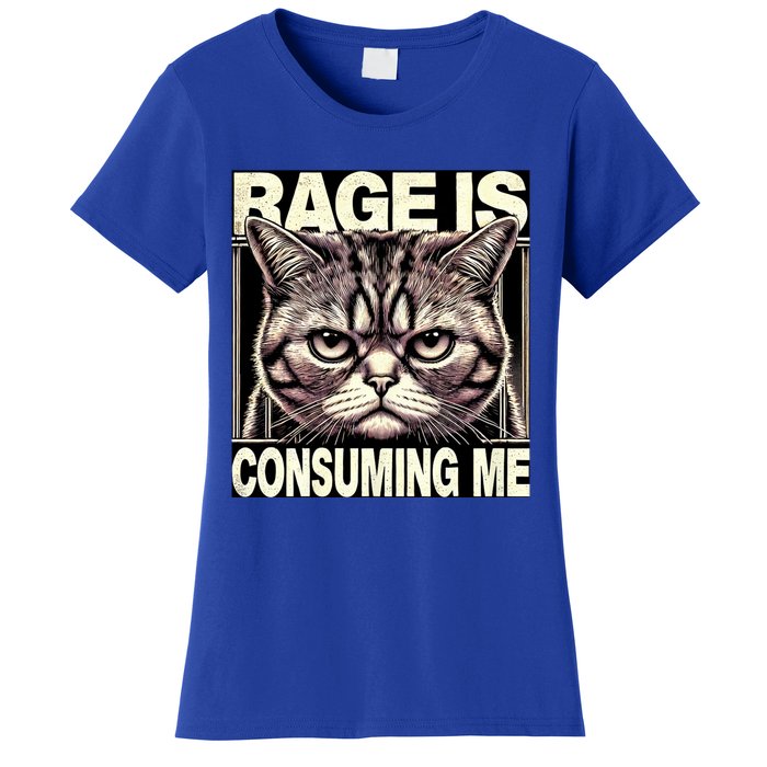 Graphic Rage Is Consuming Me Funny Cat Meme Women's T-Shirt