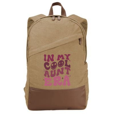 Groovy Retro In My Cool Aunt Era Cool Gifts For Auntie Cotton Canvas Backpack