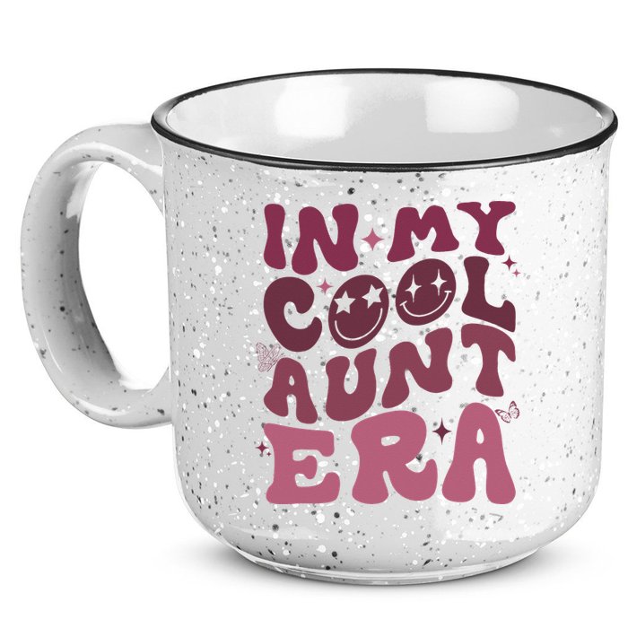 Groovy Retro In My Cool Aunt Era Cool Gifts For Auntie 15oz Campfire Ceramic Mug
