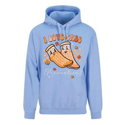 Groovy Retro I Love Fall Prevention Fall Physical Therapy Gift Unisex Surf Hoodie