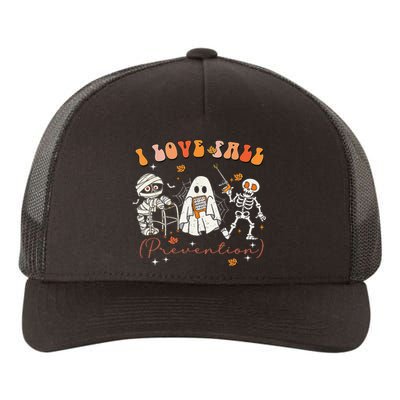 Groovy Retro I Love Fall Prevention Fall Physical Therapy Gift Yupoong Adult 5-Panel Trucker Hat