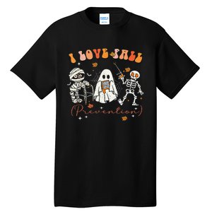 Groovy Retro I Love Fall Prevention Fall Physical Therapy Gift Tall T-Shirt