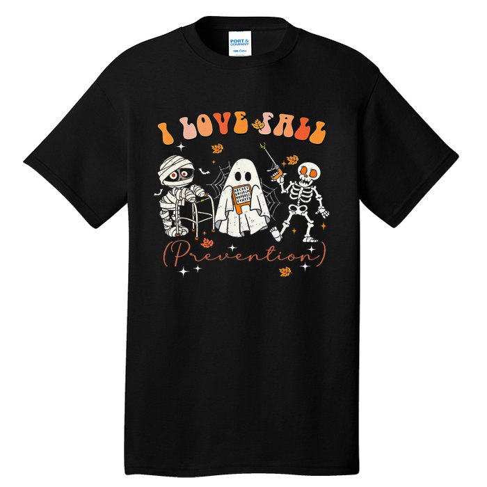 Groovy Retro I Love Fall Prevention Fall Physical Therapy Gift Tall T-Shirt